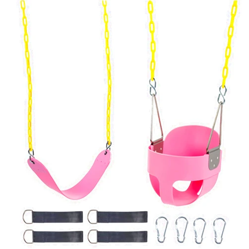 CIGEGE LALAHO EVA+ Iron Swing + Hanging Basket Swing Combination Pink Baby Swing