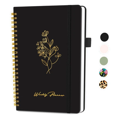 Taja Undated Weekly Planner, Weekly To Do List Notebook with Goal & Habit Tracker Organizer, A5 Weekly Planner Notebook with Spiral Binding, 6.1