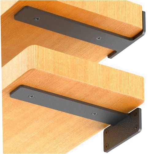 Starunder 6 Pack Floating Shelf Brackets, 6 Inch Heavy Duty Industrial Shelf Bracket, Black Metal L Brackets for Shelves Support DIY(1/5 Inch Thicked)