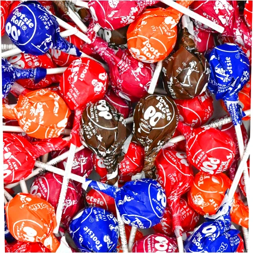 Candylish Classic Roll Pops with Chocolate Center, Bulk Bag (22 Count) – Assorted Fruit Flavors, Individually Wrapped Lollipops for Candy Buffets, Parties & Snacks
