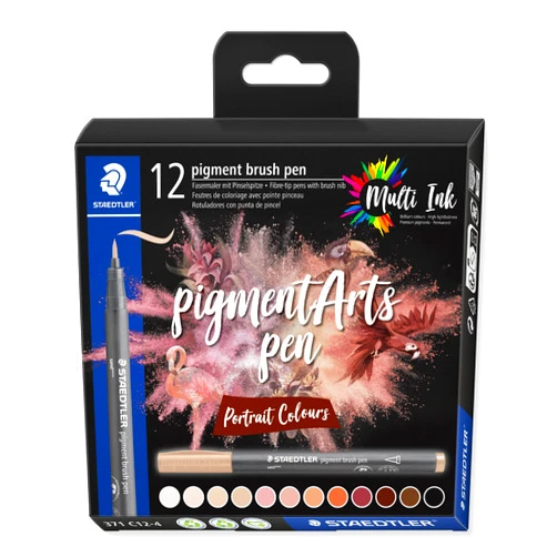 STAEDTLER Pigment Arts Brush Pen - Portrait Colors, 12ct