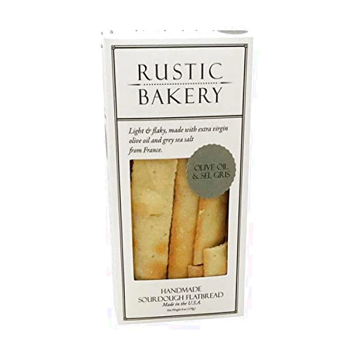 Rustic Bakery Organic Sourdough Flatbread, Olive Oil & Sel Gris, 6 Ounce (Pack of 12