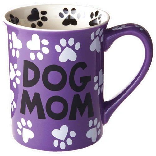 Enesco 4026112 Our Name is Mud “Dog Mom” Stoneware Mug, 16 oz., Multicolor