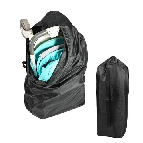 JIANWEI Stroller Travel Bag for Airplane, 117 x 53 x 33cm Pram/Car Seat Travel Bag with Shoulder Strap, Waterproof Baby Airplane Travel Accessories Gate Check Stroller Bag(Black)