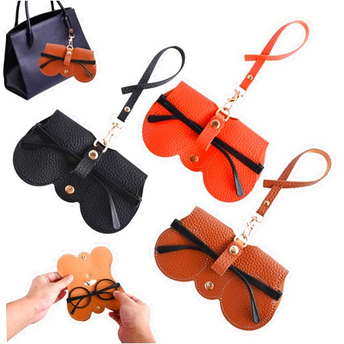 SEILETOO 3 Pack Leather Sunglasses Bag, Soft Glasses Case for Women Men, Portable Leather Glasses Case for All Kinds of Glasses