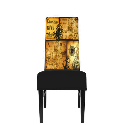 ZYCHKRL Vintage Pirate Ship Sea Ocean Nautical Dining Room Chair Covers,Stretch Chair Slipcover Washable Kitchen Dining Chair Cover Removable Seat Protector, Black