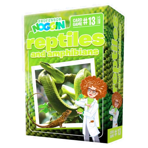 Outset Media Professor Noggin's Reptiles and Amphibians Trivia Card Game - an Educational Based Card Game for Kids - Trivia, True or False, and Multiple Choice - Ages 7+ - Contains 30 Cards