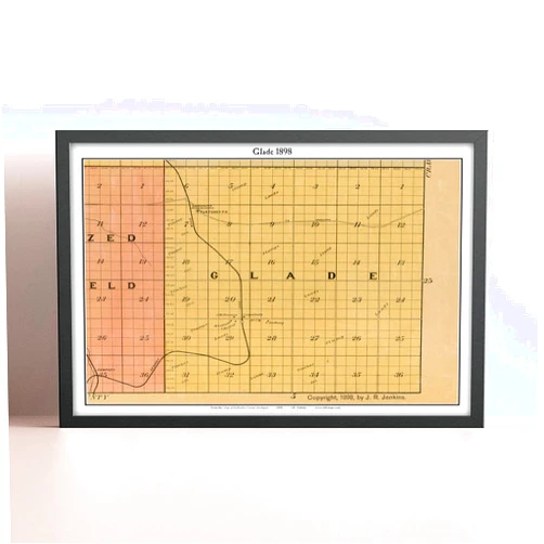 MG Global Historical Poster of Old Glade 1898 Michigan Genealogy Kalkaska County MI | 11x17 12x18 16x24 24x36 Unframed Print Wall Art Gift | Vintage Antique Decor