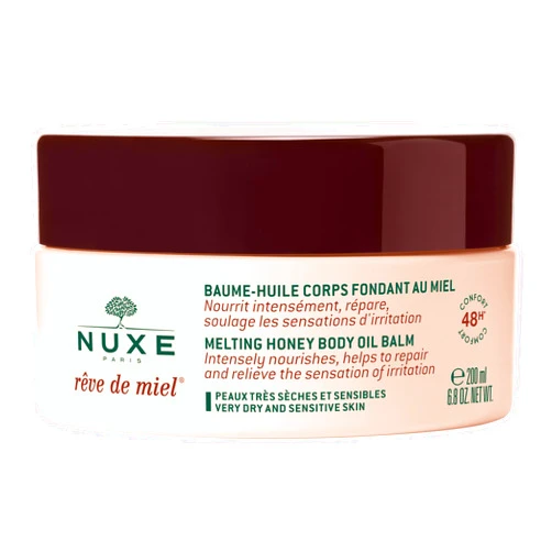 Nuxe Rêve de Miel Melting Honey Body Oil Balm - Intense Moisture & Soothing Relief for Very Dry and Sensitive Skin, 6.8 Fl Oz