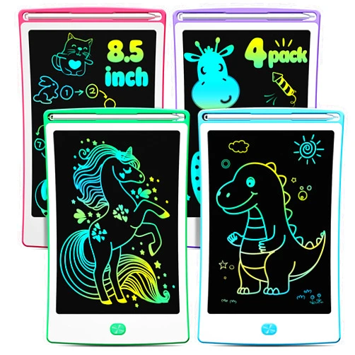 Magic Jimmy 4 Pack LCD Writing Tablet, 8.5 Inch Colorful Toddlers Drawing Tablet for Kids, Creative Doodle Board Drawing Pad, Toy Birthday Gift for 3-6 Year Old Girls Boys