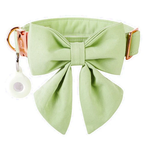 MR.CHUBBYFACE MR. CHUBBYFACE Dog Collar with Bow Adjustable Girl Boy Dog Collar Sailor Bow Tie Cute Airtag Dog Collar for Small Medium Large Dogs