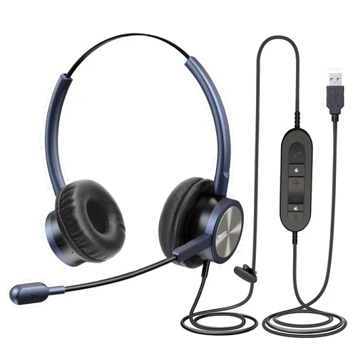 MAIRDI USB Headset with Microphone Noise Canceling for Zoom Microsoft Teams, Binaural PC Headset with mic for Office Call Center Customer Service Voip Phone Call, Computer Headphone for Dragon Nuance
