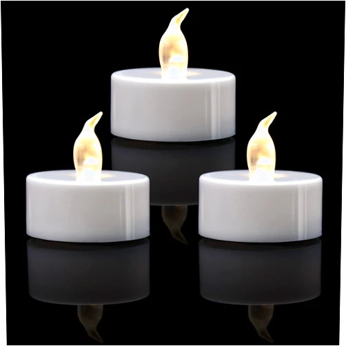 KOABY LED Tea Lights, 24 Pack Flickering Flameless Tea Lights, Warm White, Last 200H+, Battery Operated Tea Lights for Decoration(24 Pack, Warm White)