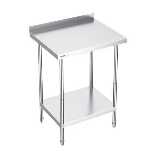 VEVOR 24 x 30 x 36 Inch Stainless Steel Work Table, Commercial Food Prep Worktable Heavy Duty Prep Worktable, Metal Work Table with Adjustable Height for Restaurant, Home and Hotel