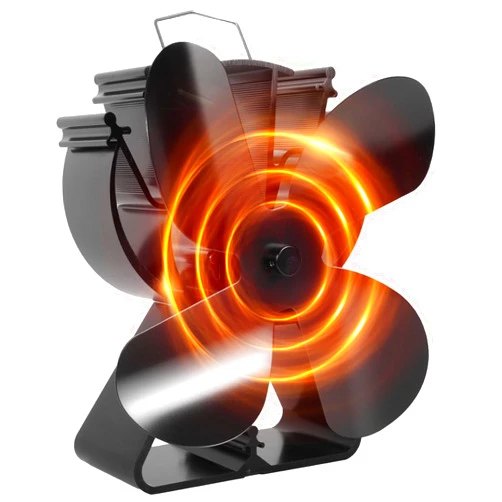 VODA Stove Fan Newly Upgraded 4 Blades Heat Powered Stove Fans for Wood Log Burner Fireplace Larger Air Flow about 240CFM