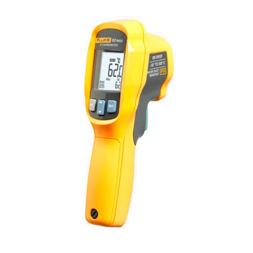 Fluke 62 Max Industrial Infrared Thermometer, -22 to +932 Degree F Range, Single Laser Targeting, 10:1 Distance To Spot Ratio, IP54 Rating, Includes 3 Year Warranty, (Not For Human Temp)