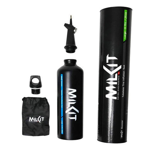 MilKit Tubeless Booster - The Award-Winning Tubeless Bicycle Tire Inflator - Inflate Your Tubeless Tires Quickly and Easily Anywhere with a Boost!