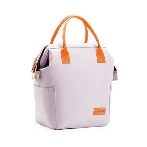 ONFAON Lunch Bag for Women, Insulated Reusable Lunch Box Leakproof Cooler Tote Bag Freezable with Adjustable Shoulder Strap for Work Office Beach Picnic(Grey)