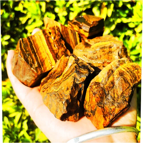 Simurg Raw Tiger Eyes Stone 1lb ''A'' Grade Tiger Eyes Rough Crysta Rocks for Cabbing, Tumbling, Cutting, Lapidary, Polishing, Reiki Crystal Healing