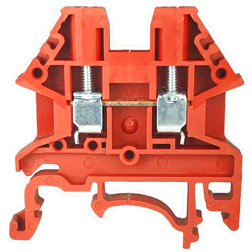 International Connector Dinkle Red DK2.5N-RD DIN Rail Terminal Block Screw Type UL 600V 20A 12-22AWG, Pack of 100