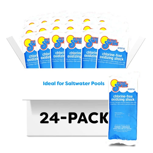 In The Swim Chlorine-Free Pool Shock - Quick Dissolving, Fast-Acting, Shock-Oxidizer for Swimming Pools, Spas, and Salt Chlorinated Pools Compatible - 24 x 1 Pound Bags