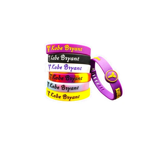 Generic 7 pcs Black Mamba Kobe #24 Basketball Silicone Wristband - Adjustable Sports Band for Fans - Ideal Fan Gift and Training Accessory