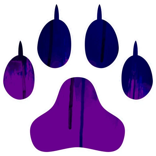 Planet opus Purple Paw Sticker