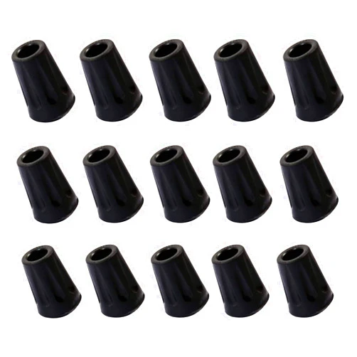 Ruzzut Black Rubber Diamond Trekking Pole Tip Protectors, Hiking Pole Replacement Tips for Trekking Poles, Fits Most Standard Hiking Poles - Shock Absorbing, Adds Grip and Traction