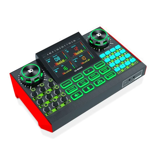 Neculogy G9 Gaming Audio Mixer，Podcast Equipment Live Sound Card for Streaming，Audio Interface DJ Mixer Sound Card/Board Condenser Microphone for Tiktok Gaming Video Content Creator Kit.
