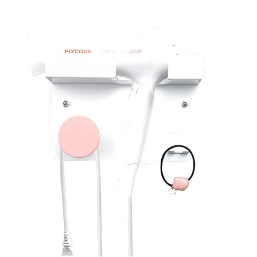 AKLVBL Hair Dryer Stand Holder Wall Mounted, New Upgrade Punching or Nails Free Glue Two Ways to Use,Blow Dryer Holder Rack Organizer for Dyson Supersonic Hair Dryer(White+Pink)
