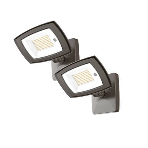 TIERONE 28W LED Flood Light with Remote Control 5 CCT tunable Outdoor LED Security Light for Gardens Garage UL Listed Residential LED Full Cutoff Wall Pack 3200LM IP65 Waterproof Dark Bronze 2 Pack