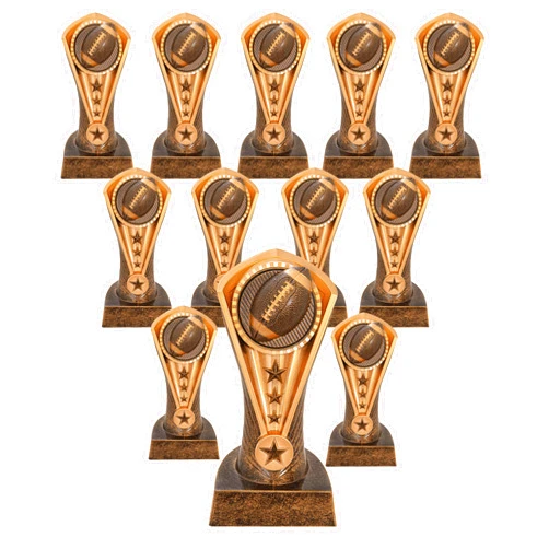 Express Medals 1 to 12 Packs of 6.5 Inch Tall Cobra Football Trophies with 3 Inch Wide Base