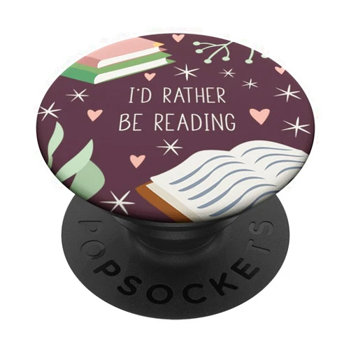 Book Lover Gifts by Vine Mercantile I'd Rather Be Reading - Cute Book Lover Gift PopSockets PopGrip: Swappable Grip for Phones & Tablets PopSockets Standard PopGrip