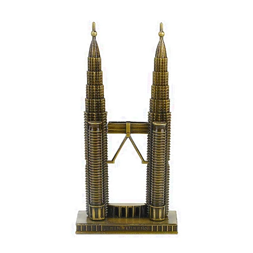 PARATOS World Famous Malaysia Petronas Twin Towers Architecture Model Bronze Metal Statues Kuala Lumpur Landmark Building Tourist Souvenirs Gifts Collectible Figurines Sculptures
