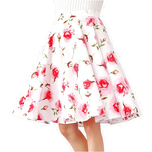 Hsastutor 50's Vintage Full Circle Dress Women's Floral Party Dress Polka Dot Cocktail Party A-Line Skirt