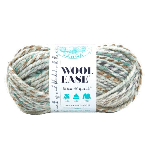 Lion Brand Yarn Wool-Ease Thick & Quick Yarn, Soft and Bulky Yarn for Knitting, Crocheting, and Crafting, 1 Skein, Seaglass