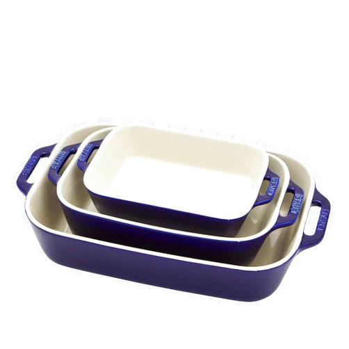 Staub Ceramic Baking Dish Set, 3pc, Dark Blue