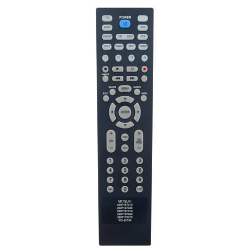 VINABTY New Replace Remote fit for Mitsubishi 290P187010 290P137030 290P187A10 290P187020 290P175010 WD-82738 LT-40164 LT-46164 LT-46265 LT-55154 LT-55164 LT-55265 WD73C10 WD60638CA WD65638CA WD60C10