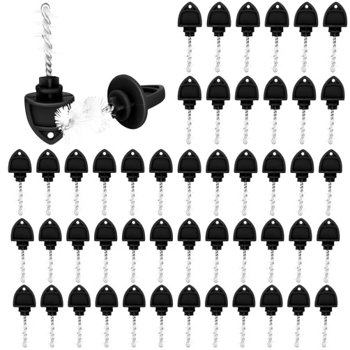 Nuenen 50 Pack Beer Plugs Tap Brush Beer Faucet Tap Cleaning Plug Hygiene Brush Draft Beer Tap Plug for Restaurant Home Party Bar (Black)