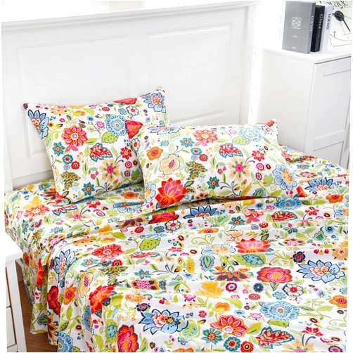 MEISHANG King Size Sheets Set - Floral Sheets King Ultra Soft Brushed Microfiber Floral Bed Sheets - Deep Pocket Up to 16