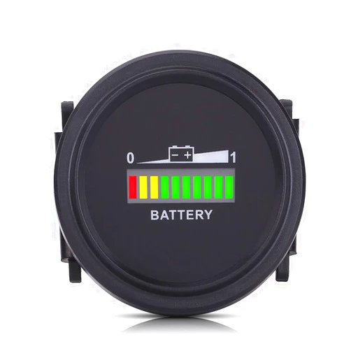 Keenso Led Digital Battery Indicator Meter Gauge with LCD Led Display for Cart with Hour Meter, 12V/24V/36V/48V/72V Digital Battery Gauge