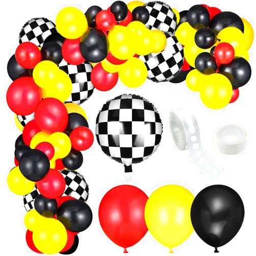 Sumind 127 Pieces Car Race Balloons Party Supplies Race Car Theme Birthday Party Garland Arch Party Decorations (Race Car Style)