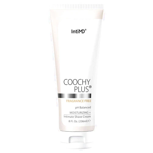 IntiMD Coochy Plus Intimate Shaving Cream FRAGRANCE FREE For Pubic, Bikini Line, Armpit and more - Rash-Free, Prevents Razor Burns & Bumps, In-Grown Hairs, Itchiness 8oz Tube