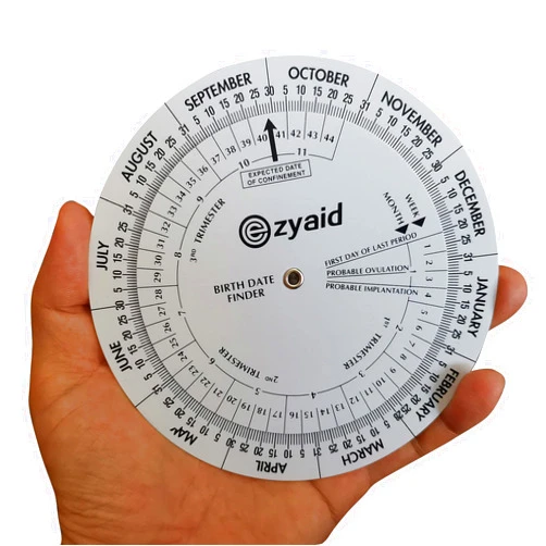 Ezyaid Pregnancy Wheel, OB-GYN Due Date Calculator, Gestational EDC Wheel for Midwives and Health Workers