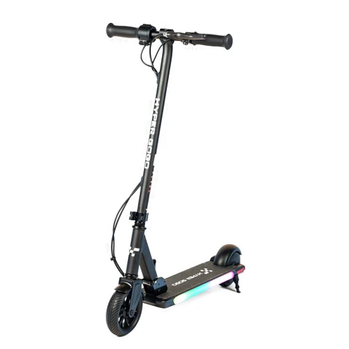 HYPER GOGO Electric Scooter for Kids Age 6+, [Great Gift to Kids] Hyper GoGo Kids Electric Scooter Colorful Ambient Light, LED Display, 3 Speed Gears 5/8/10 Mph for Kids Teens(Age 6+, Black)