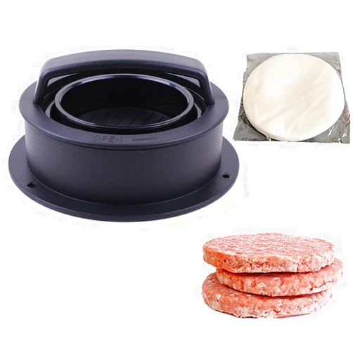EVith Suitable for 3.5-inch hamburger meat, vegetable cake, rice cake smash burger press,with 100 sheets of high temperature silicone oil paper, which can be used as air fryer mat, small, YWSJ-012
