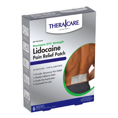 Thera Care Thera|Care Maximum Strength OTC Pain Relief Patch | 4% Lidocaine Patch | 3.9” x 5.5” | 6-Count Box