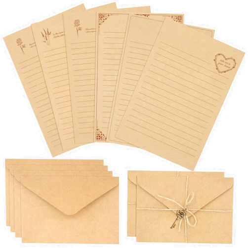 KSIWRE 72 PCS Vintage Stationery Set,24 Stationery Writing Papers with 12 Matching Envelopes,Old Looking Stationary Kit for Writing Letters and Invitations
