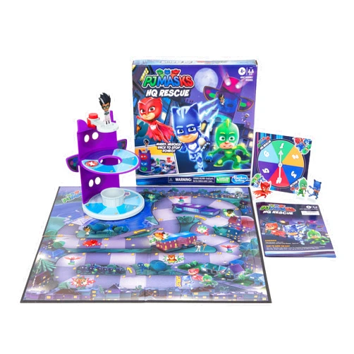 Hasbro Gaming PJ Masks Hasbro Gaming HQ Rescue Kids Board Game, Preschool Games, Race to Stop Romeo, Includes 3D Plastic Tower, Kids Games Ages 4 and Up
