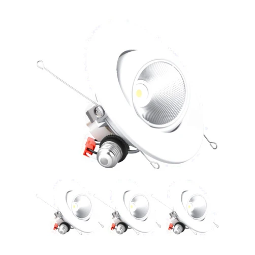 TORCHSTAR 6 Inch LED Gimbal Retrofit Recessed Light Dimmable, 2700K Soft White, 12W CRI90 Directional Eyeball Can Light, Swivel Adjustable Spotlight Downlight ETL, Pack of 4